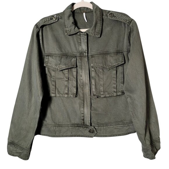 Young Fabulous Broke YFB Green Damon Military Utility Full Zip Bomber Jacket S - Picture 1 of 9